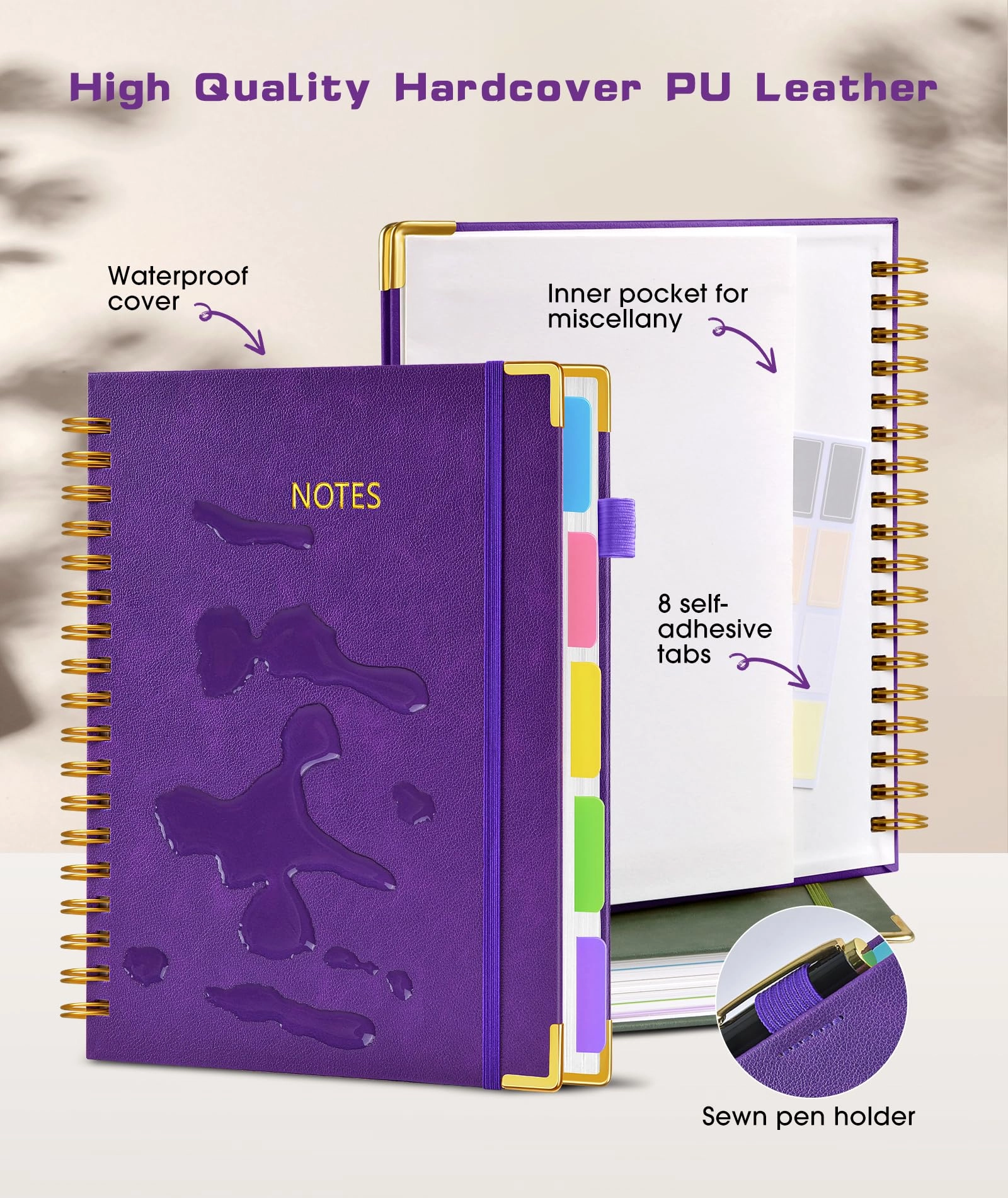 Spiral Notebook Large Hardcover - Lined 150 Sheets