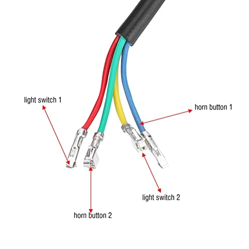 Mountain Bike 2 in 1 Light Horn Switch Button - 1.7m cable 22.5mm handlebar