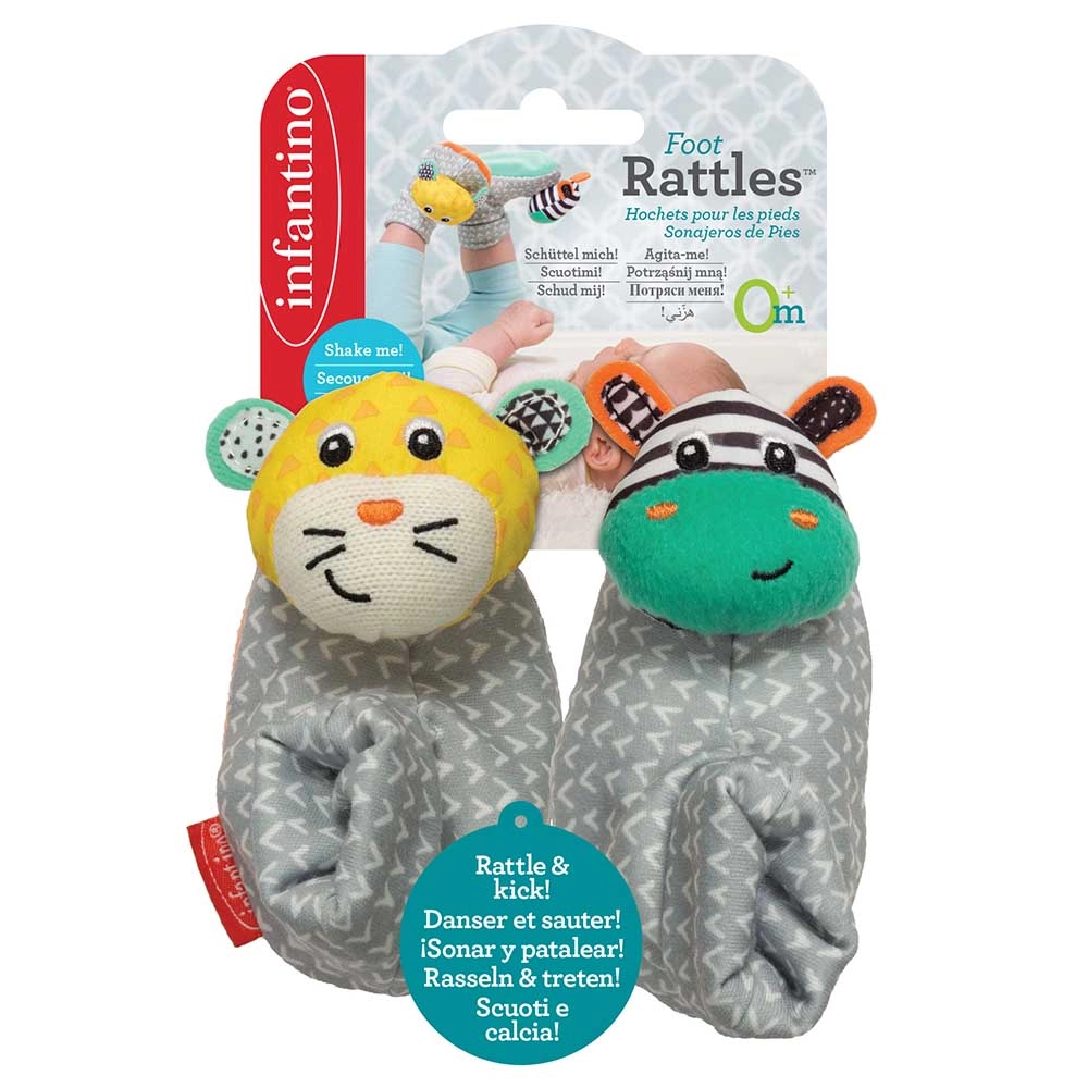 Foot Rattles - Suitable for 0 month and above Zebra/Tiger