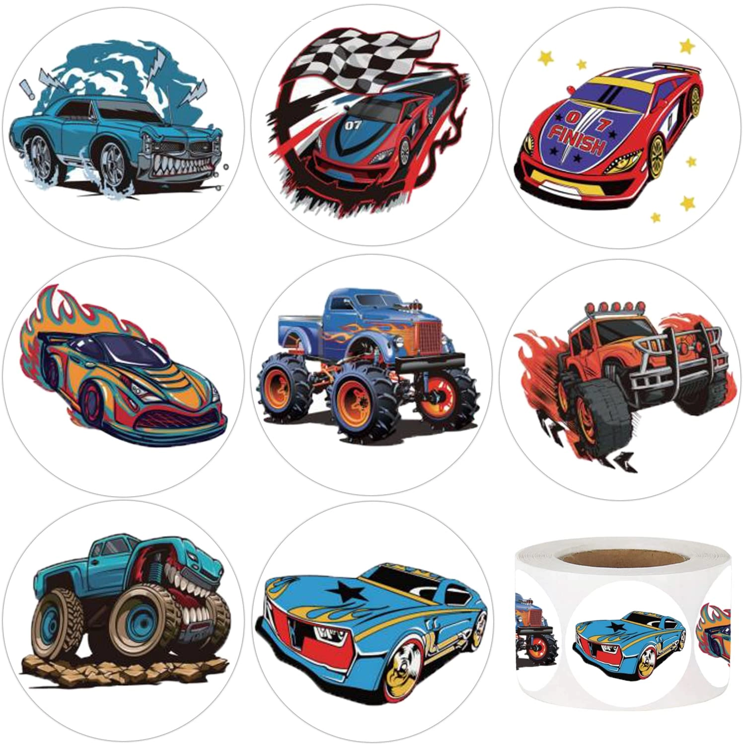 hohamn Monster Truck and Race Car Stickers - 600 pcs