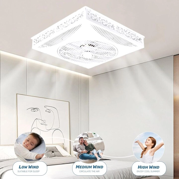 Modern LED Ceiling Fan - 14 Inch 90W Remote Control