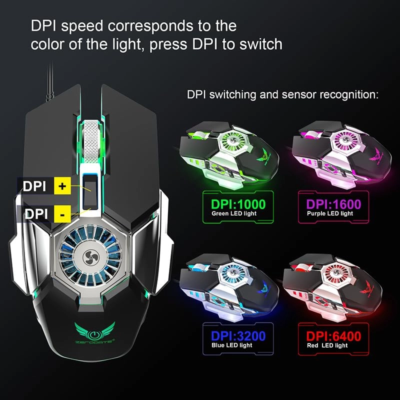 Cooling Fan Gaming Mouse - Wired