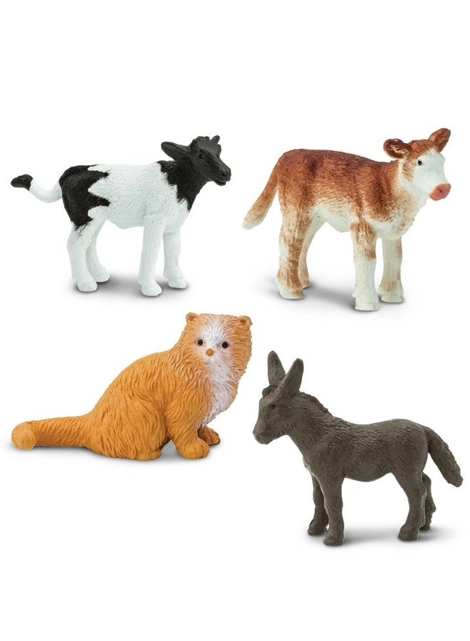 Farm Babies TOOB - Donkey + Pony + Goat + Lamb + Horse + Cat + Corgi + Pig + Chicken + Holstein + Bunny