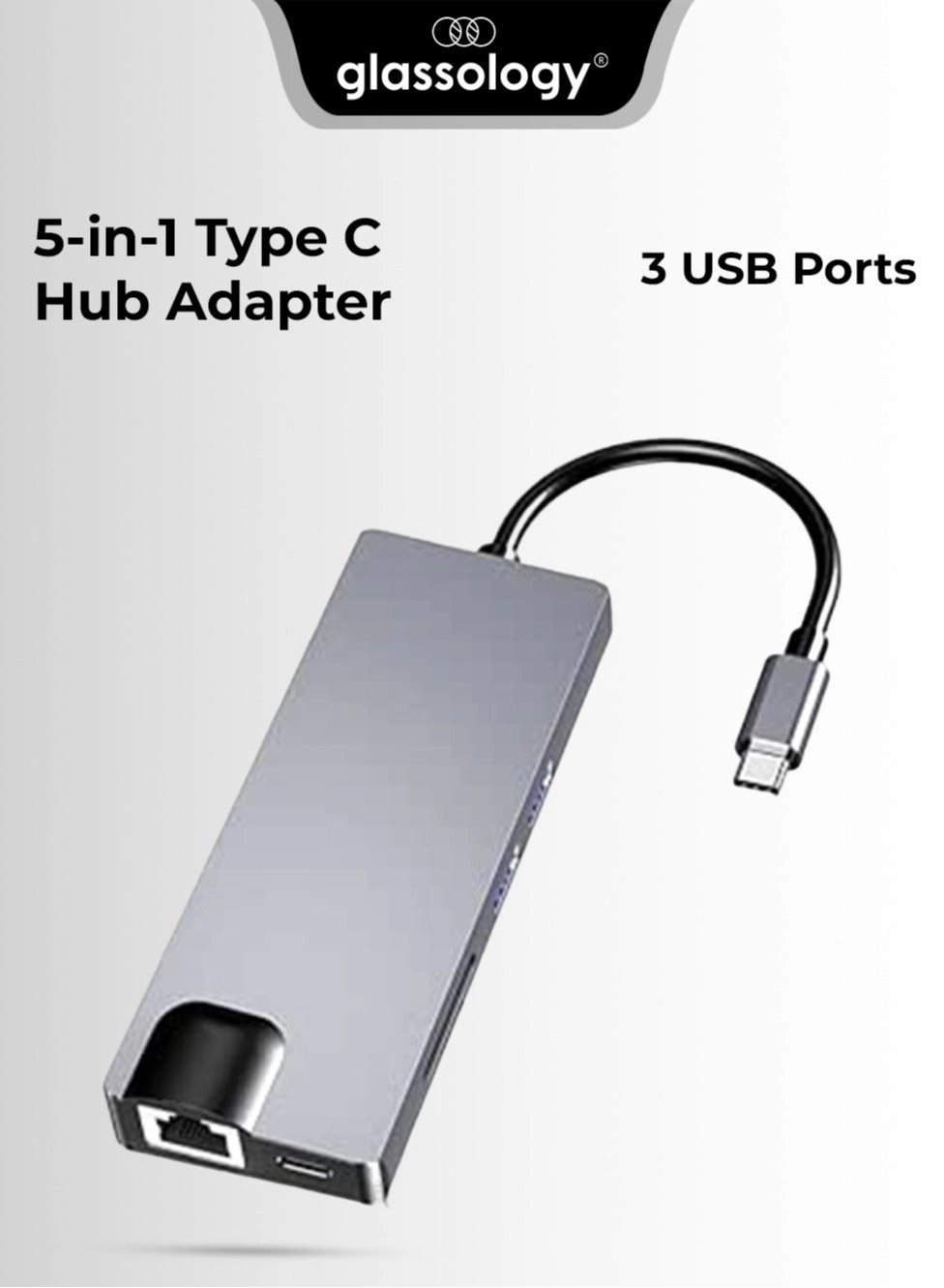glassology GTSTEVE1 - 5 In 1 USB-C Hub