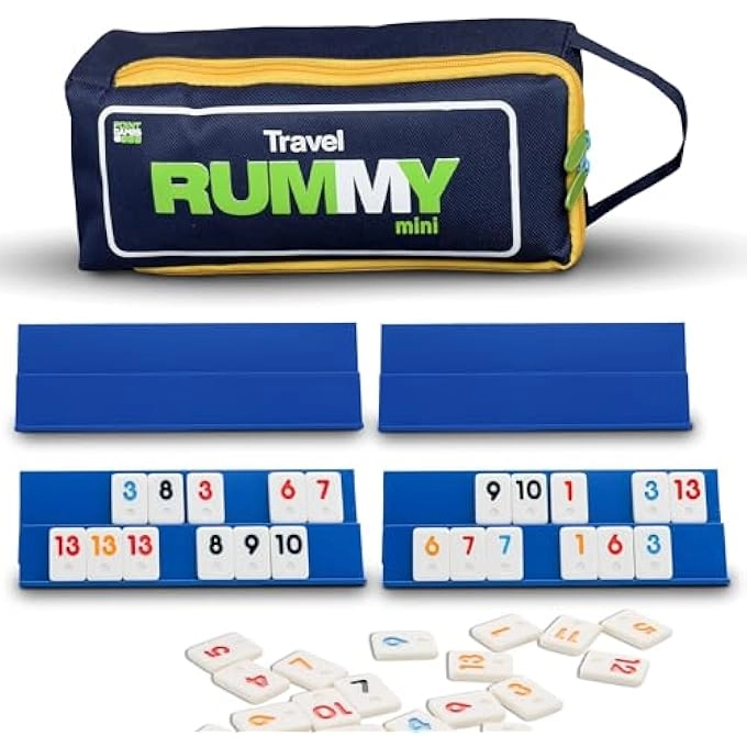 Point Games Mini Travel Rummy Game Set - 106 Standard Tiles Durable Travel Bag
