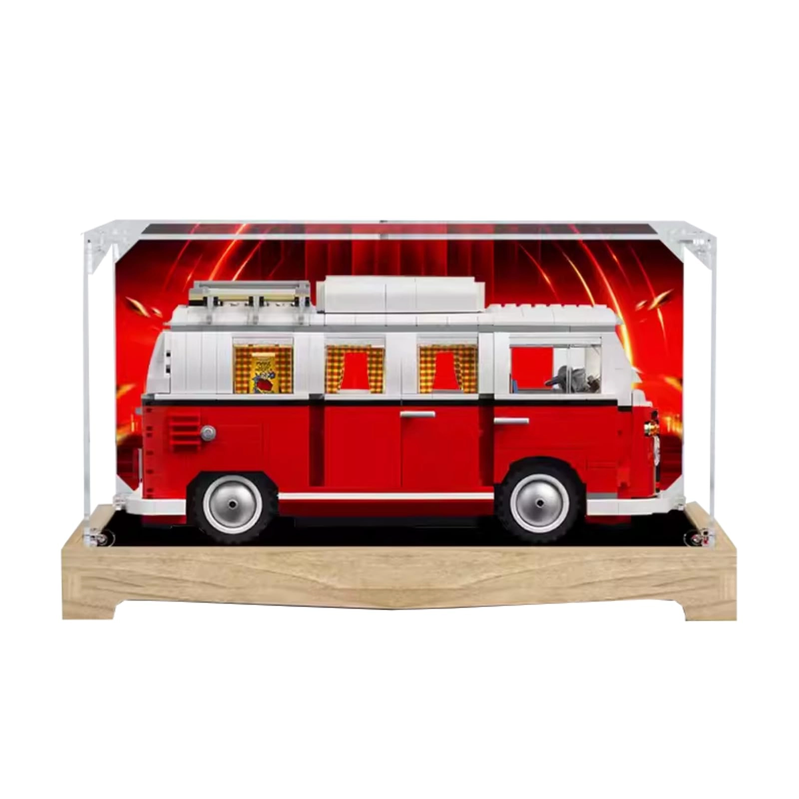 SUNHON Figures Display Box - 36x18x18cm Acrylic Log+background B