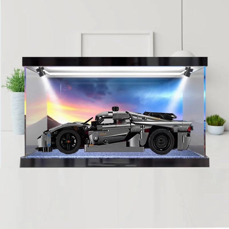 Display Case for LEGO Technic 42173 Koenigsegg Jesko + Top Light
