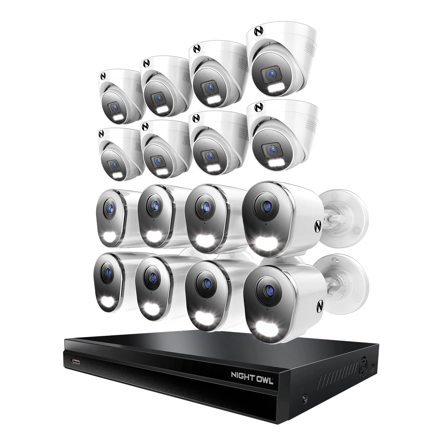 NIGHT OWL NVR - 32 channels + IP Camera - 16 Wired 4K 8 Bullet 8 Dome