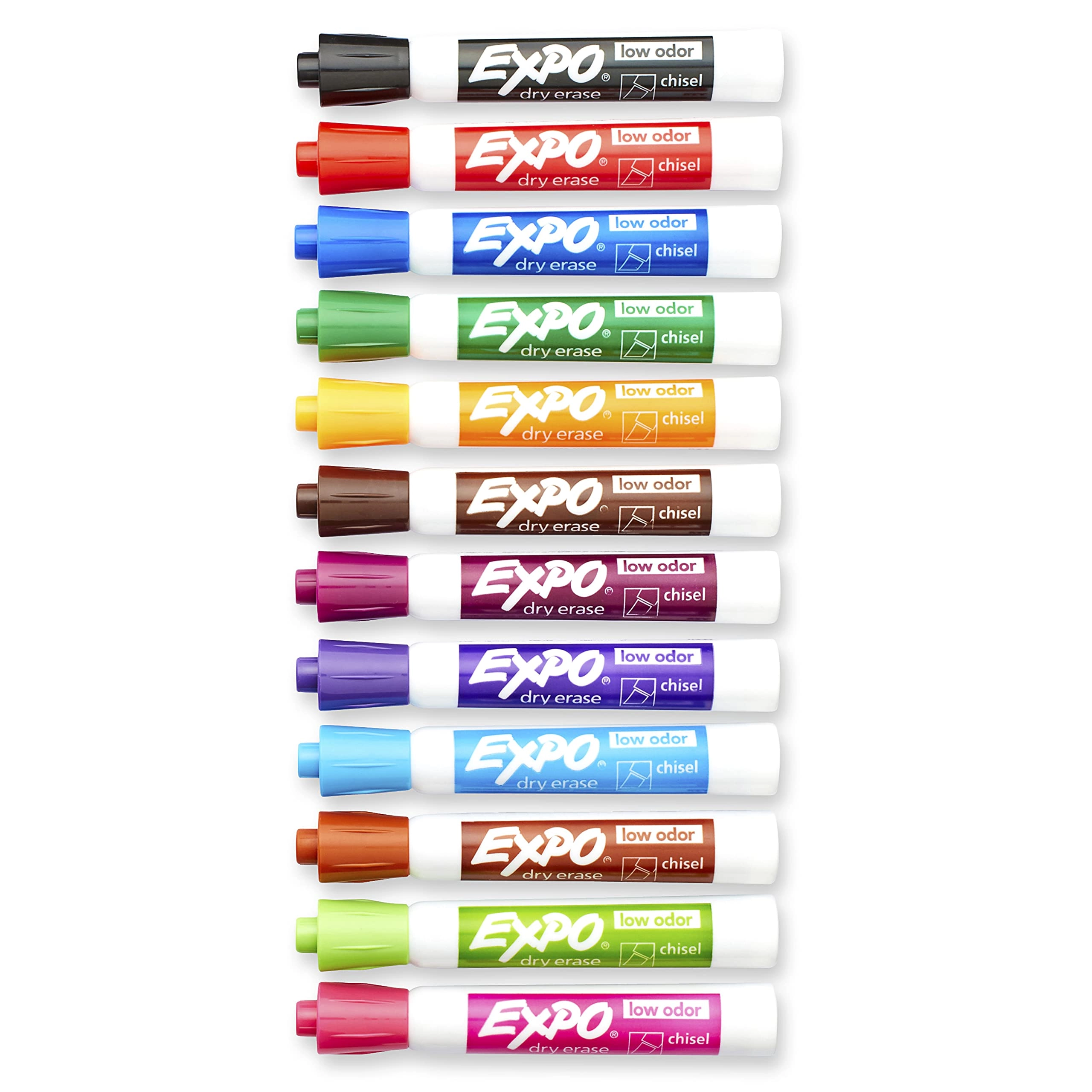 Low Odor Dry Erase Marker Set - Assorted Chisel