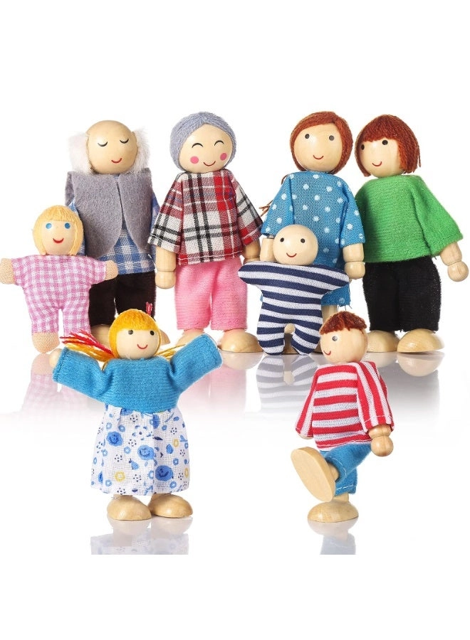 KOWVOWZ Bending Dolls - Dolls House Set 8 People