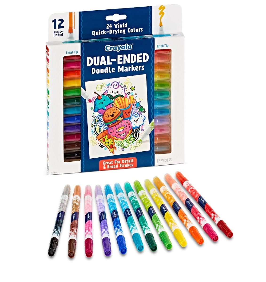 Dual Ended Doodle Marker - 12 Multi Colour