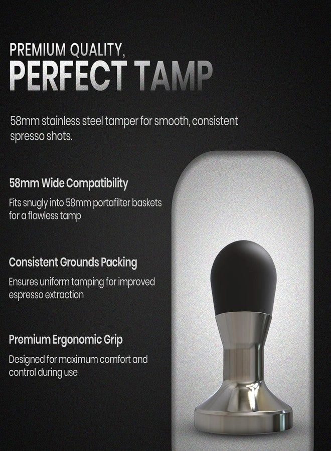 58mm Pressure Tamper - Black Handle