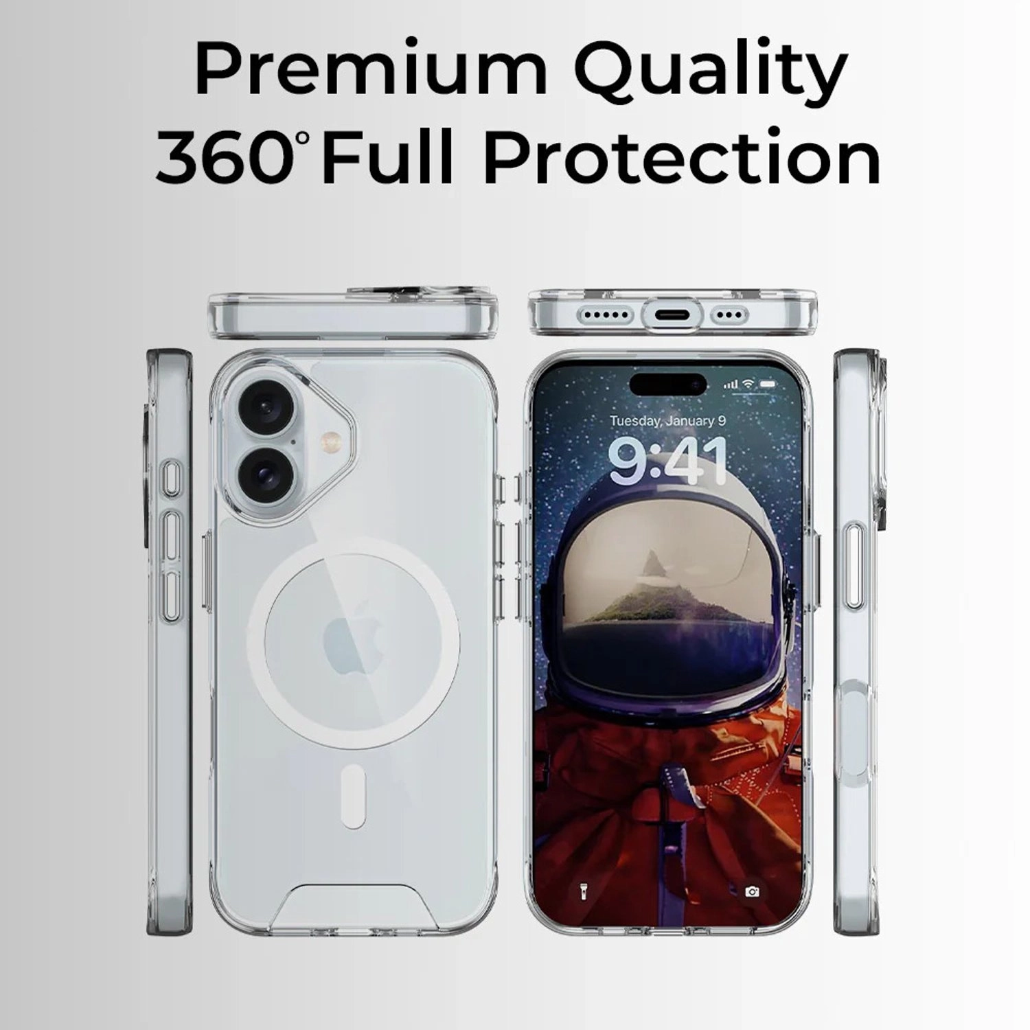 MagSafe Clear Case + Screen Protector + Lens Protector for iPhone 17