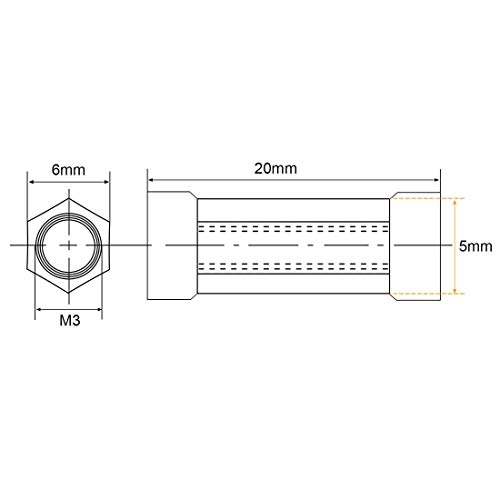 XYWHPGV Hex Aluminum Standoff Spacer Column - M3x20mm 10pcs