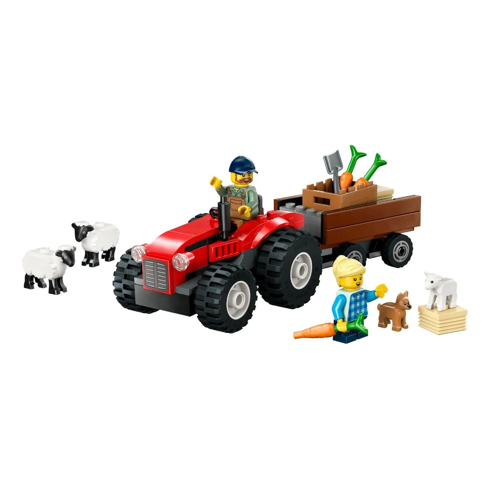 COLOR LAND CHILDRENS TOYS CENTER LLC City Farm Tractor with Trailer & Sheep (60461) - Ages 4+ Starter Brick