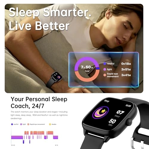 Health Fitness Tracker - 1.72" Multi-color LED 24/7 Heart Rate Monitor 120+ Sport Modes