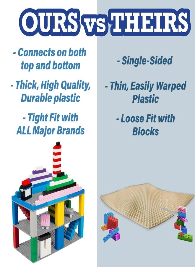 Classic Baseplates for Building Bricks - 5"x5" 10pcs