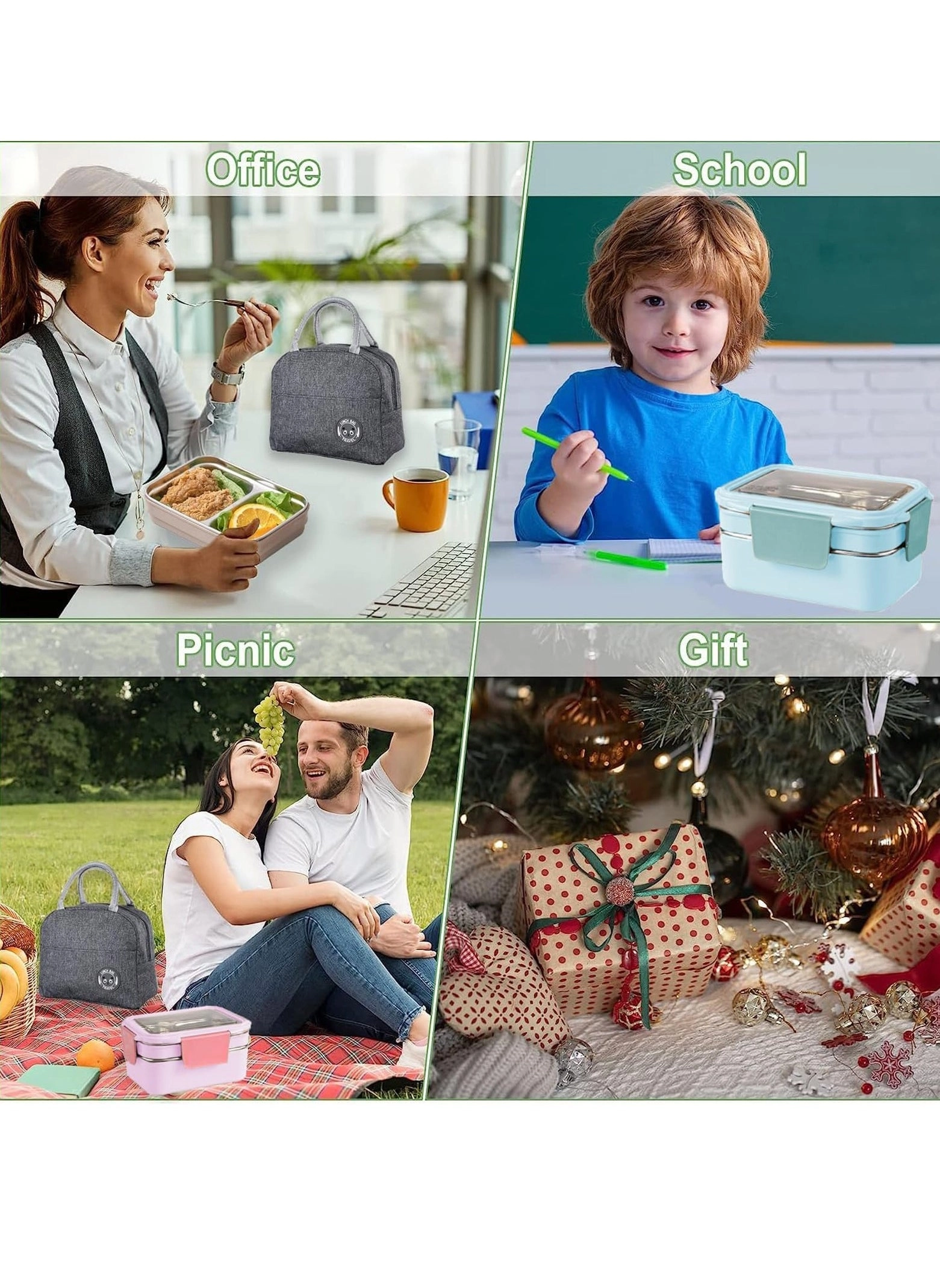 bento box - 304 Stainless steel Double-deck