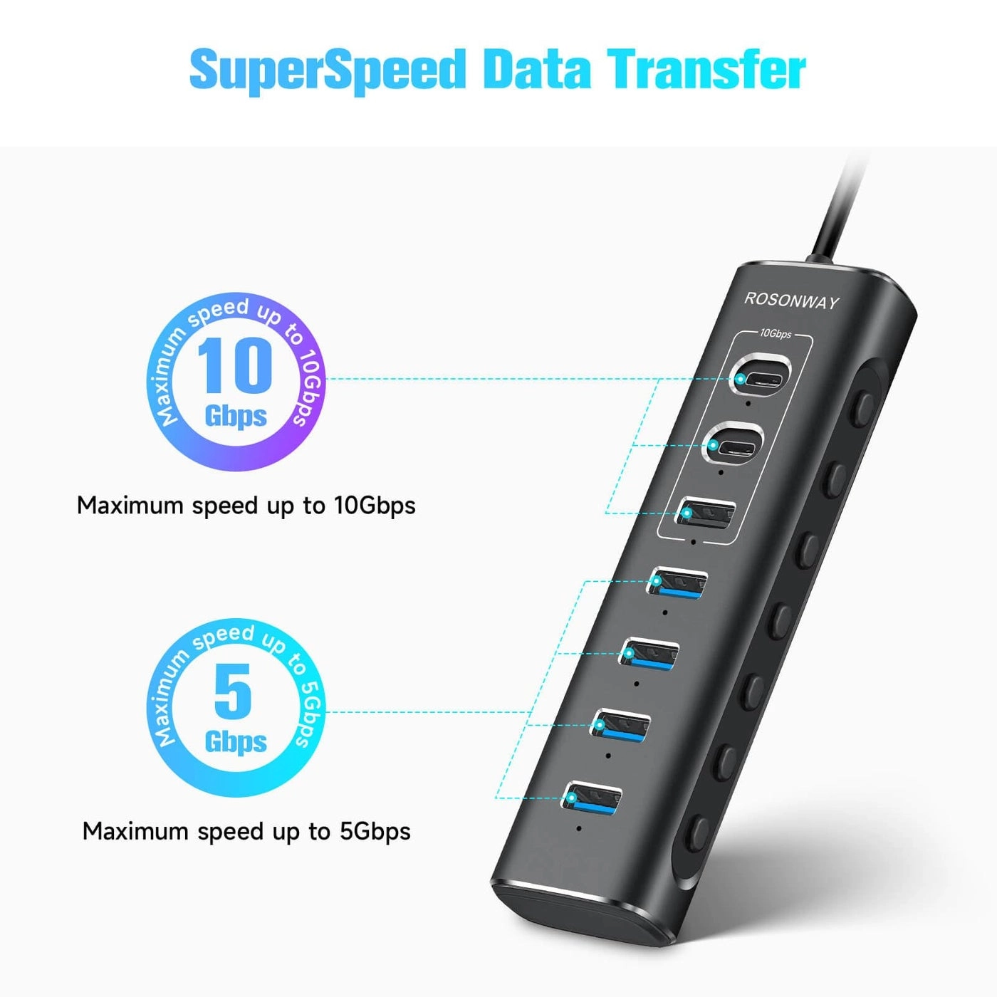 RSH-A107C - 7-Port 10Gbps USB 3.2