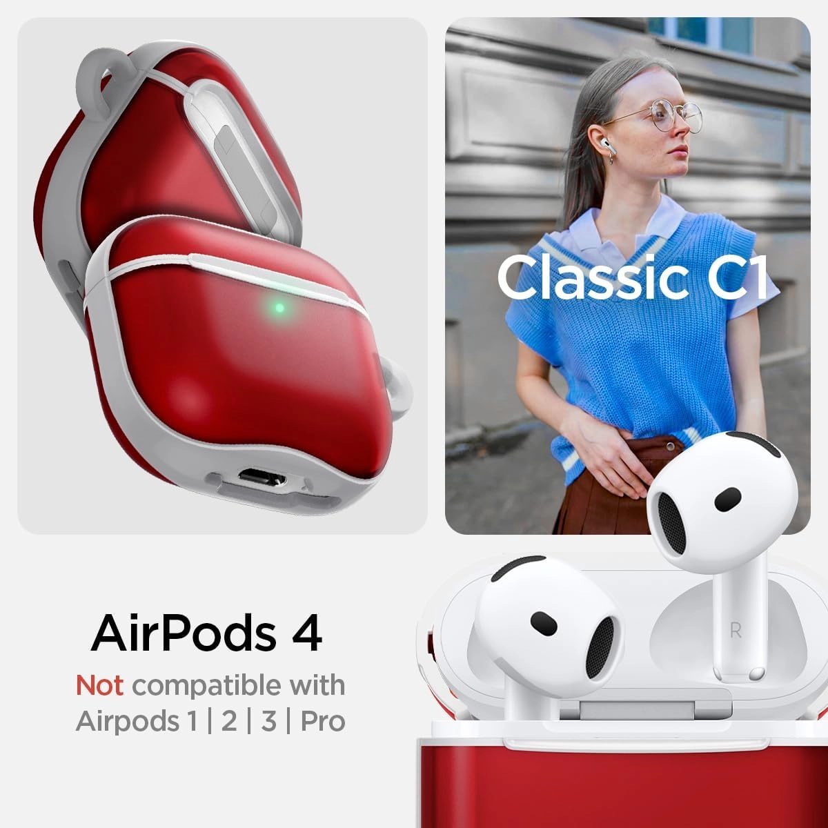 Ultra Hybrid - Earbuds Case for Apple AirPods 4 Wireless Charging Compatible