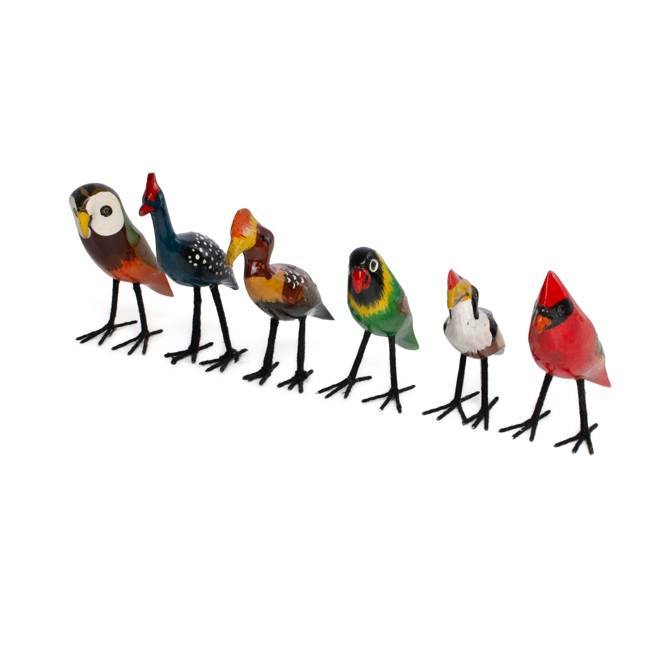 Goodearth Contracting Private Limited, Goodearth Contracting Private Limited ITPL Road, Whitefield Bengaluru, Karnataka 560048 Hand-Carved Wooden Bird Figurines - Wood