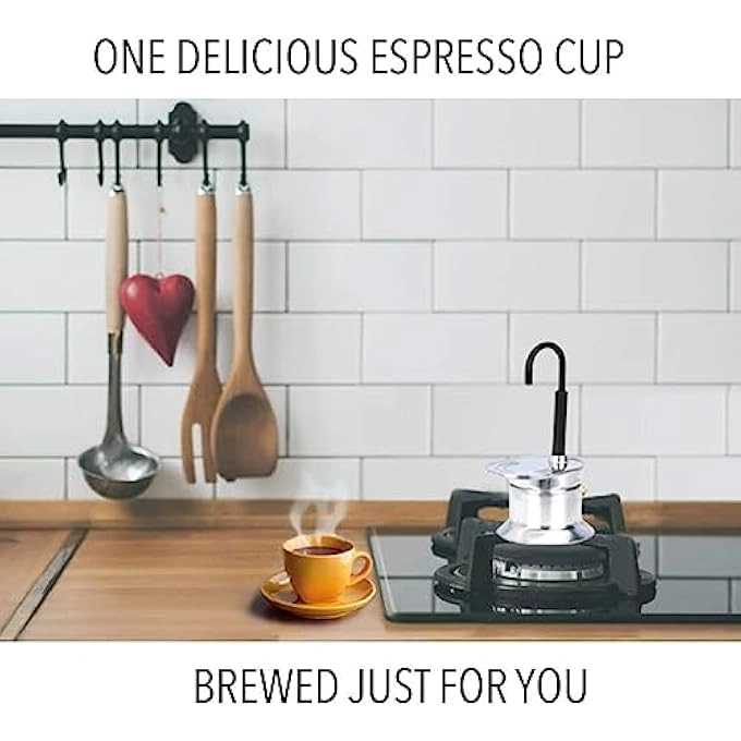 Single Tube Moka Pot - 1 Cup 50Ml Stovetop