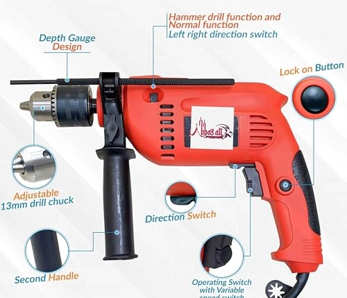 13mm Impact Drill Machine - Reversible Variable Speed Corded Electric