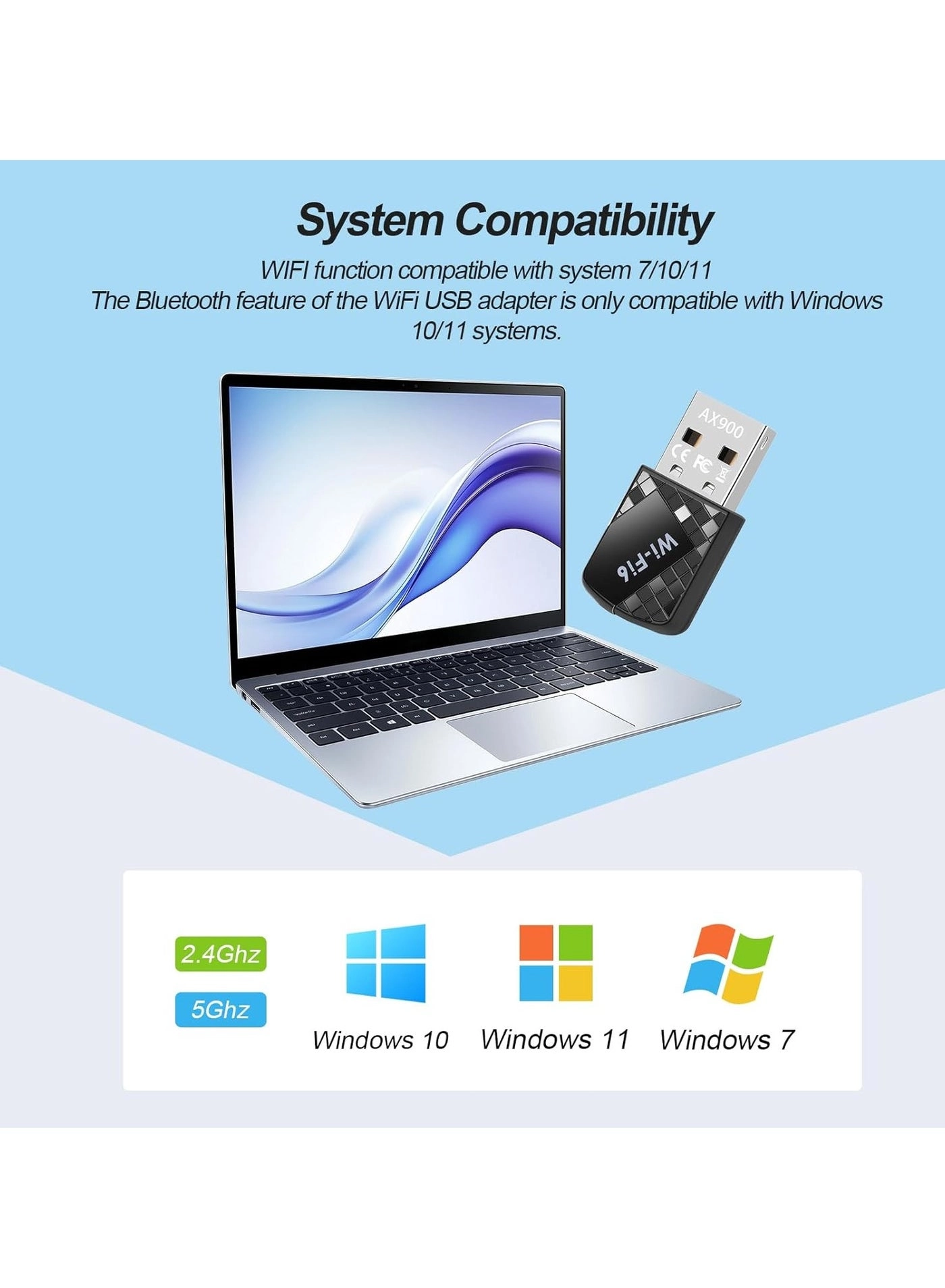 AX900 USB WiFi 6 Adapter - 2.4G/5G USB Wireless