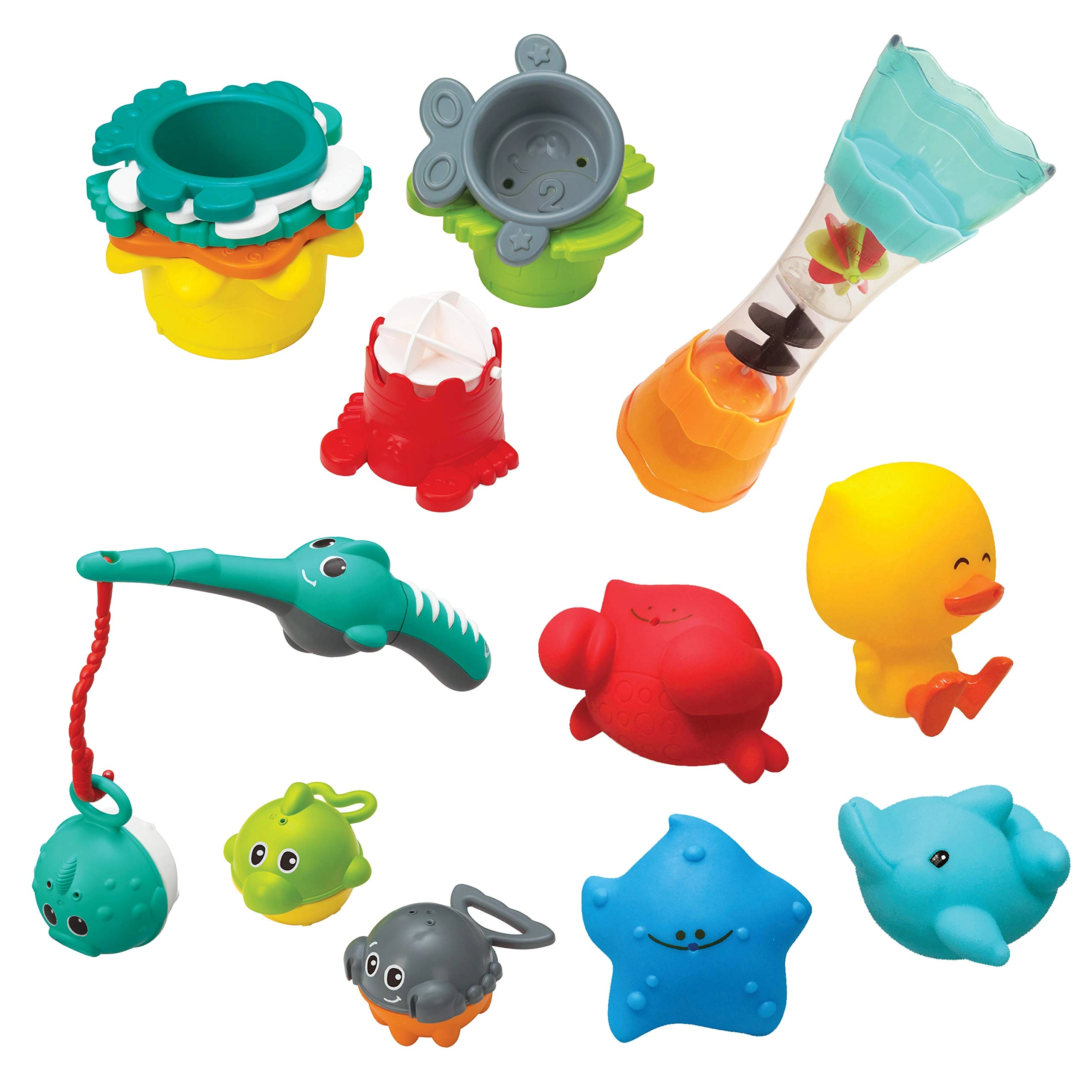 Infantino Splish & Splash Bath Play Set - Fishing Rod Bath Squirters Stacking Cups
