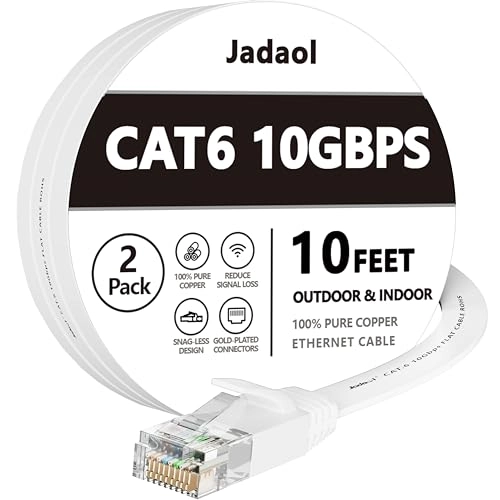 Jadaol Cat 6 Ethernet Cable - 10ft Pack
