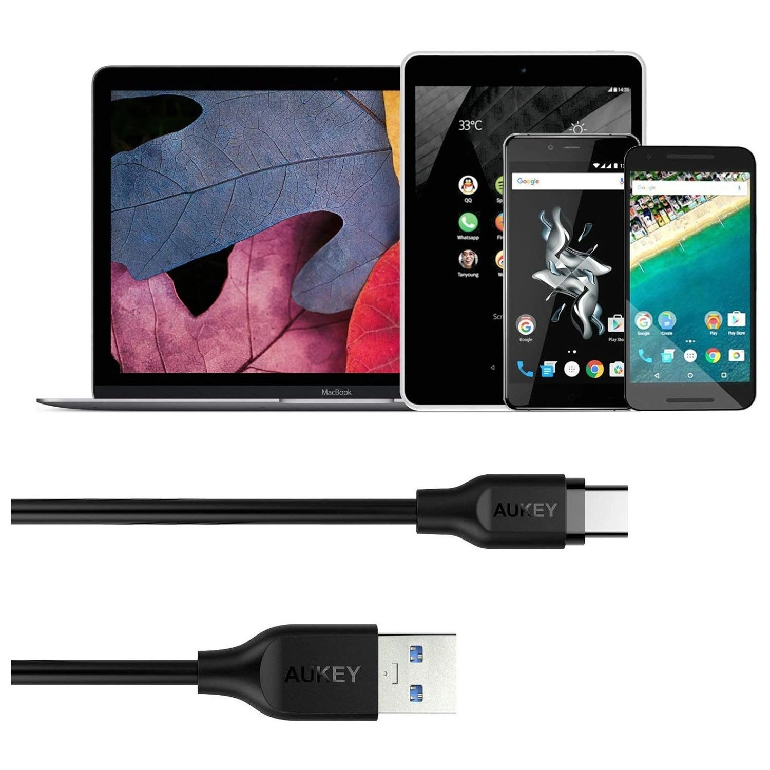 Fast Charge Cable 60W USB-A to USB-C 1m (3-Pack)