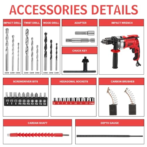 Hammer Drill - 910W 13mm Chuck 0-3000RPM