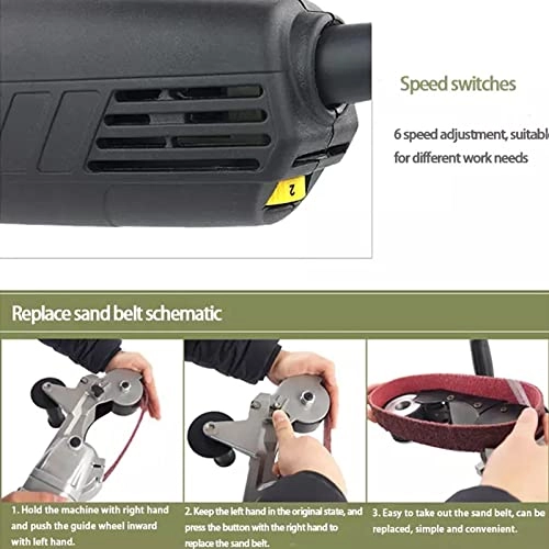 Round Pipe Tube Polishing Machine - 800W 700-3000rpm 620x40mm