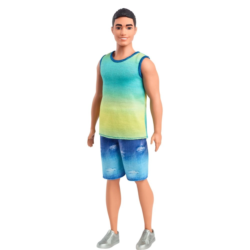 Fashionistas Ken Doll #236 - Black Hair Blue and Green Ombre Tank