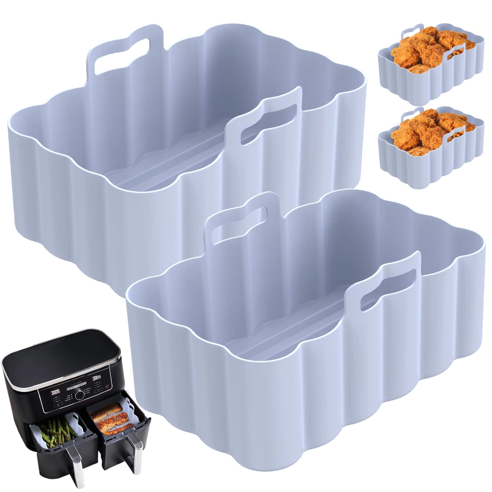 Air Fryer Silicone Pot - silicone 2 Pcs