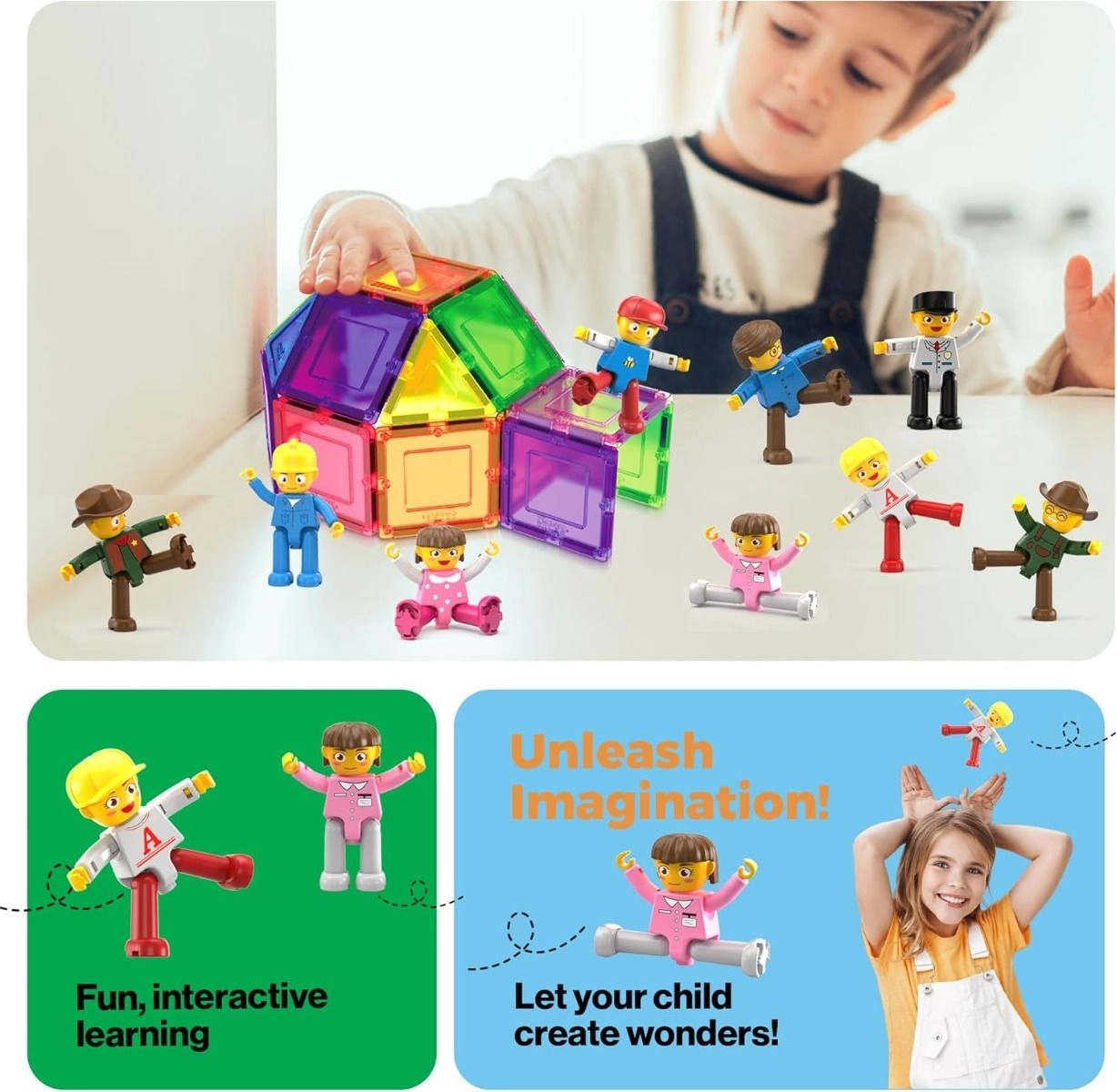 Magnetic Character Figures - (ALGT-PTA08) 16 pcs