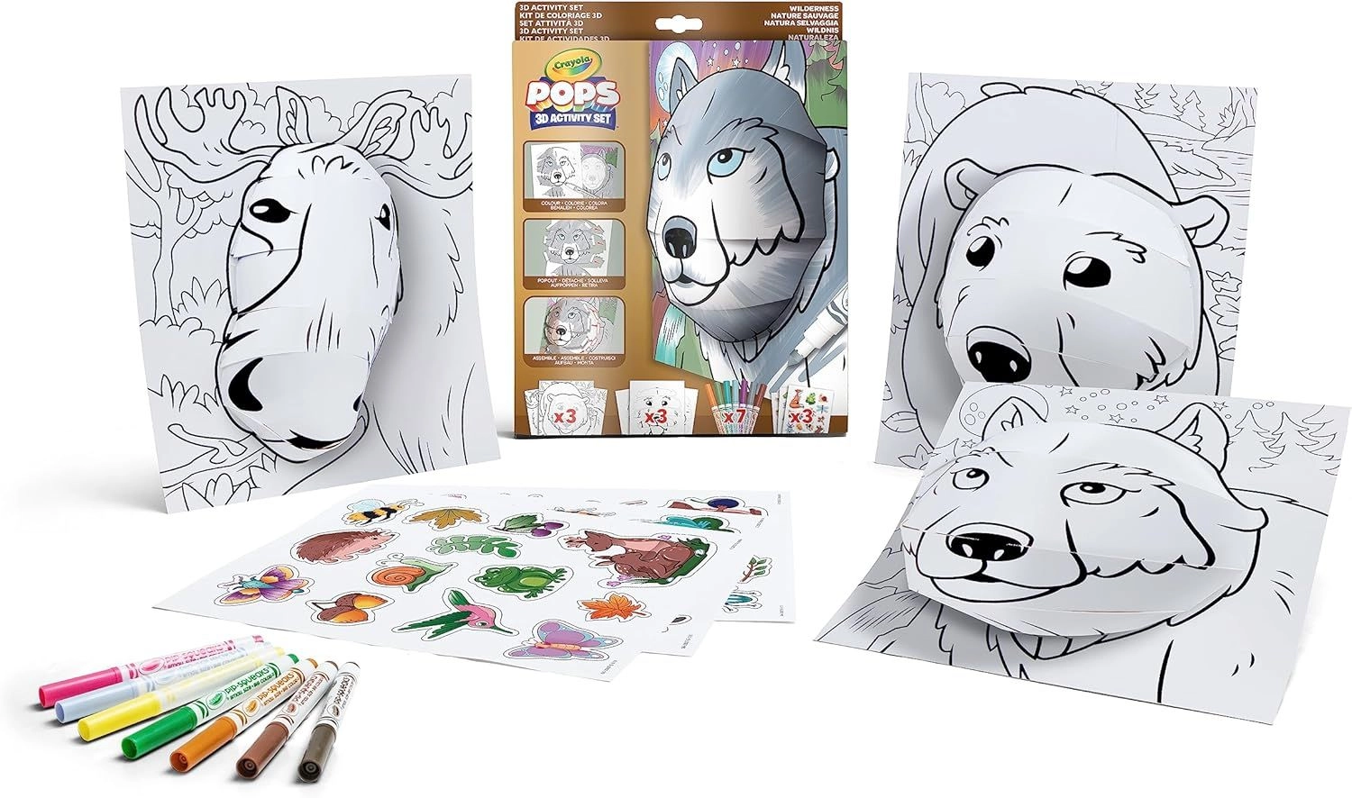 Pops 3D Dinos - 7 washable markers