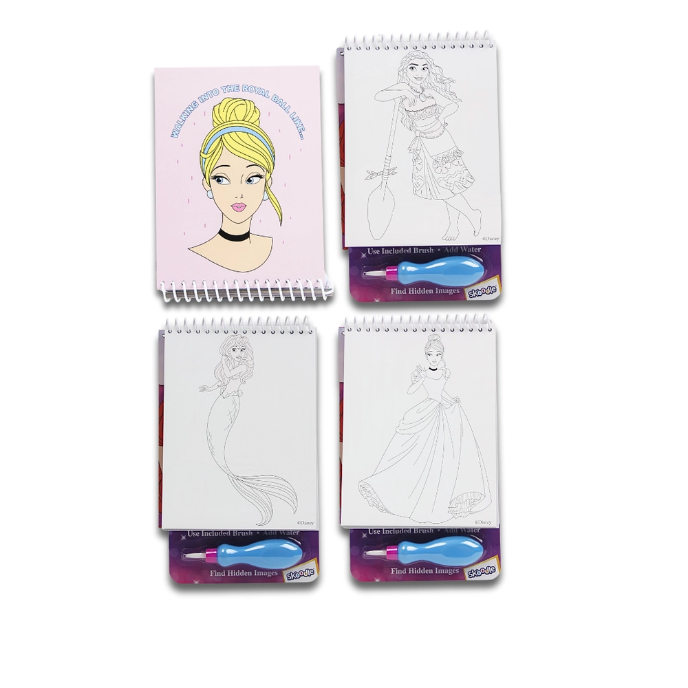 Princess Water Magic Pad - 4 reusable reveal pages water brush