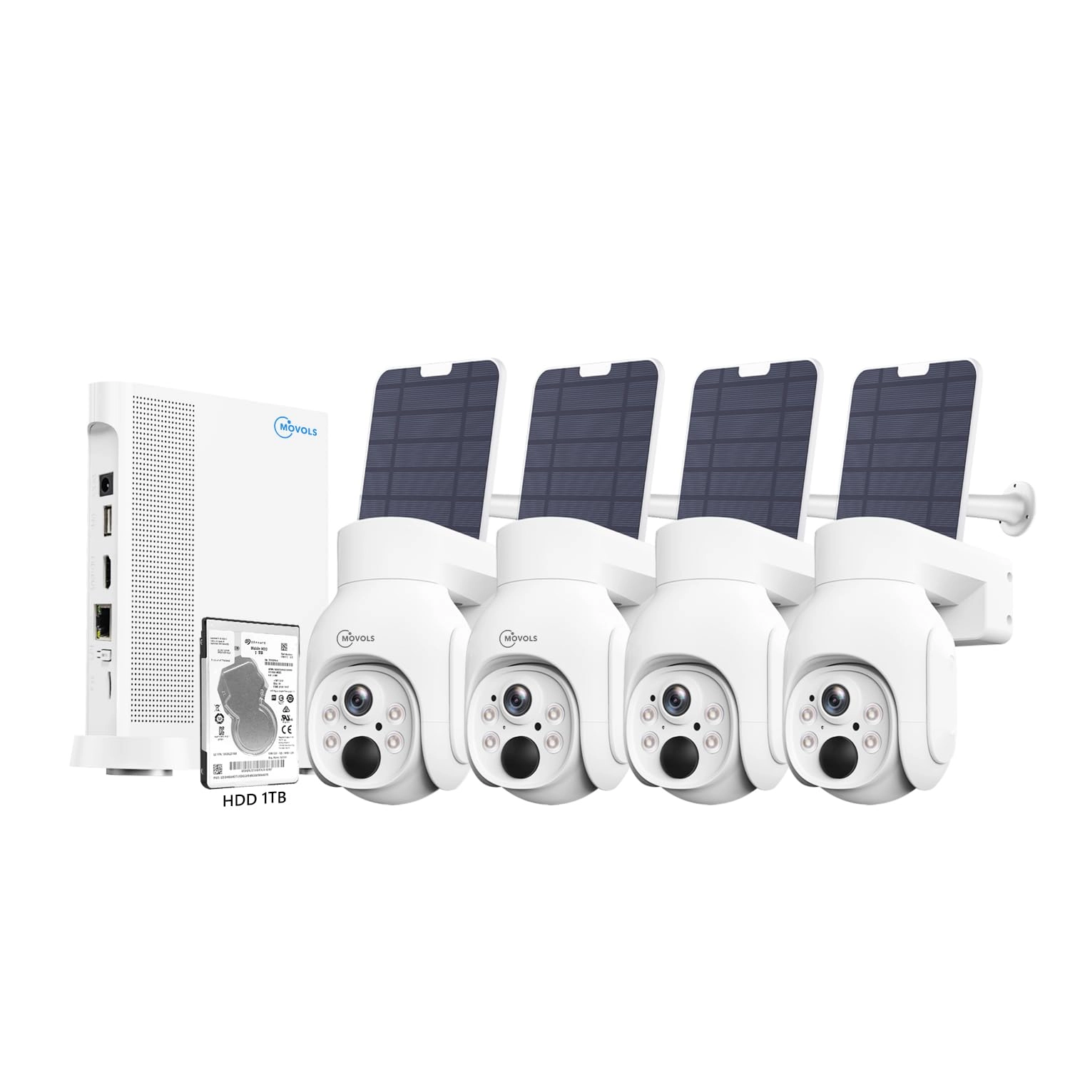 MOVOLS 4MP Solar Security Camera System - 4PCS 10CH