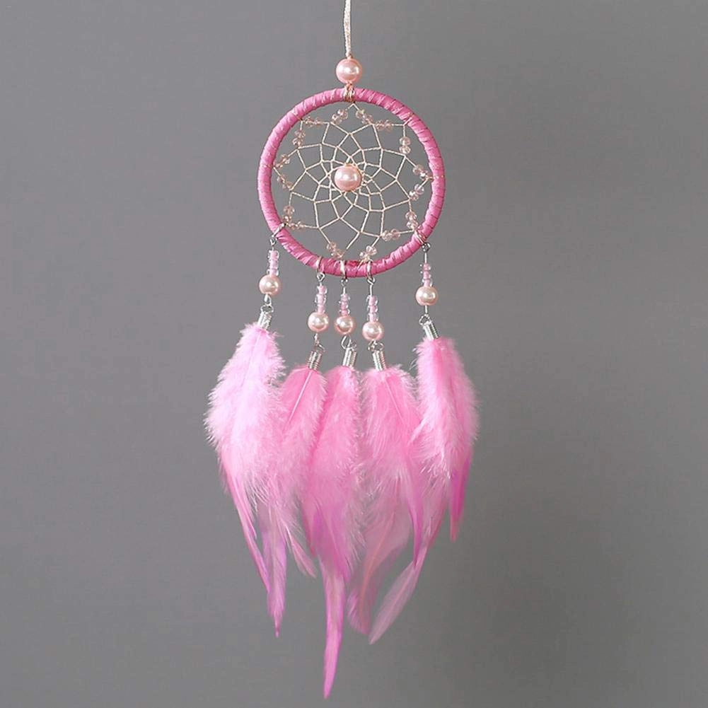 Dreamcatcher - woolen yarn, iron hoops, wood beads, feathers