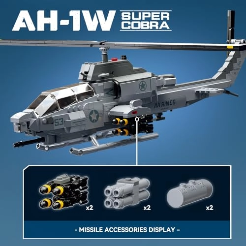 AH-1W Super Cobra (M8024) - 958 Pcs 1:35 Helicopter Building Kit