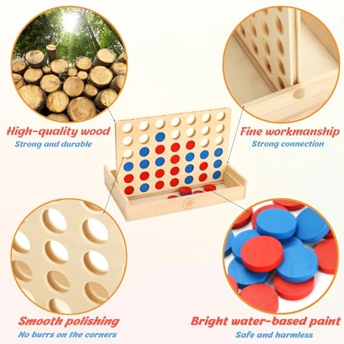 Four Wins - Wood 2 Players