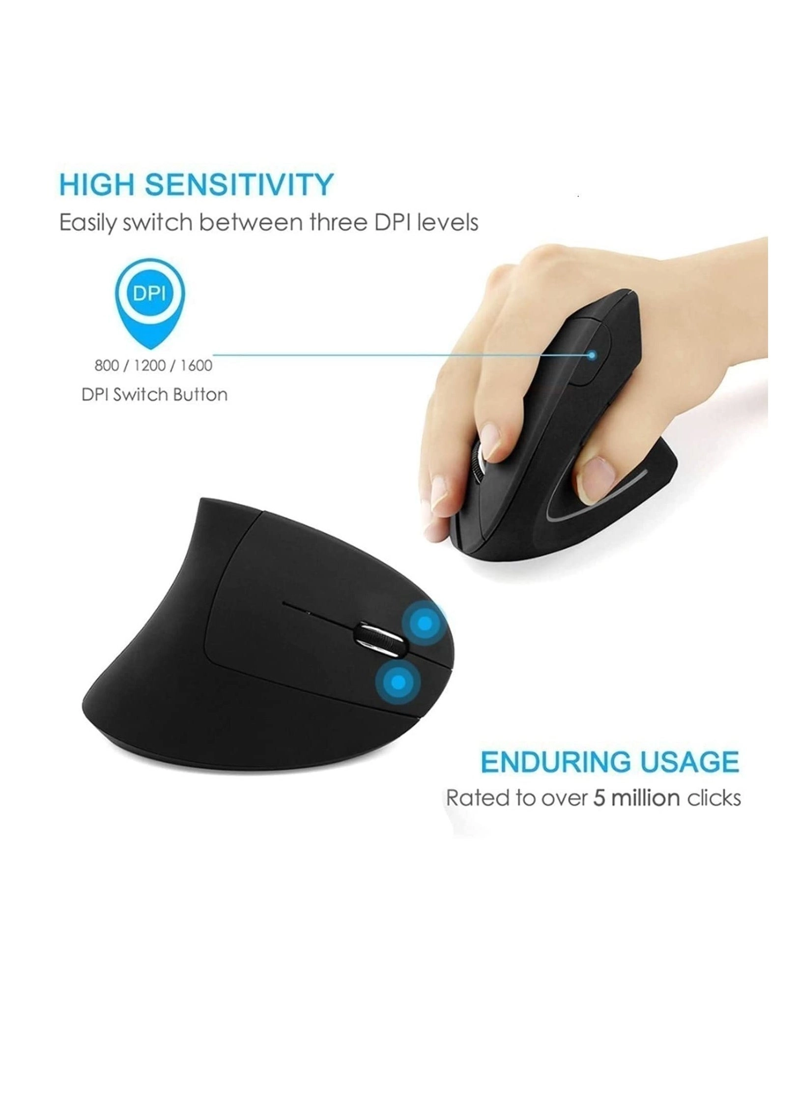 SMK-3381 Ergonomic Vertical Mouse - Wireless