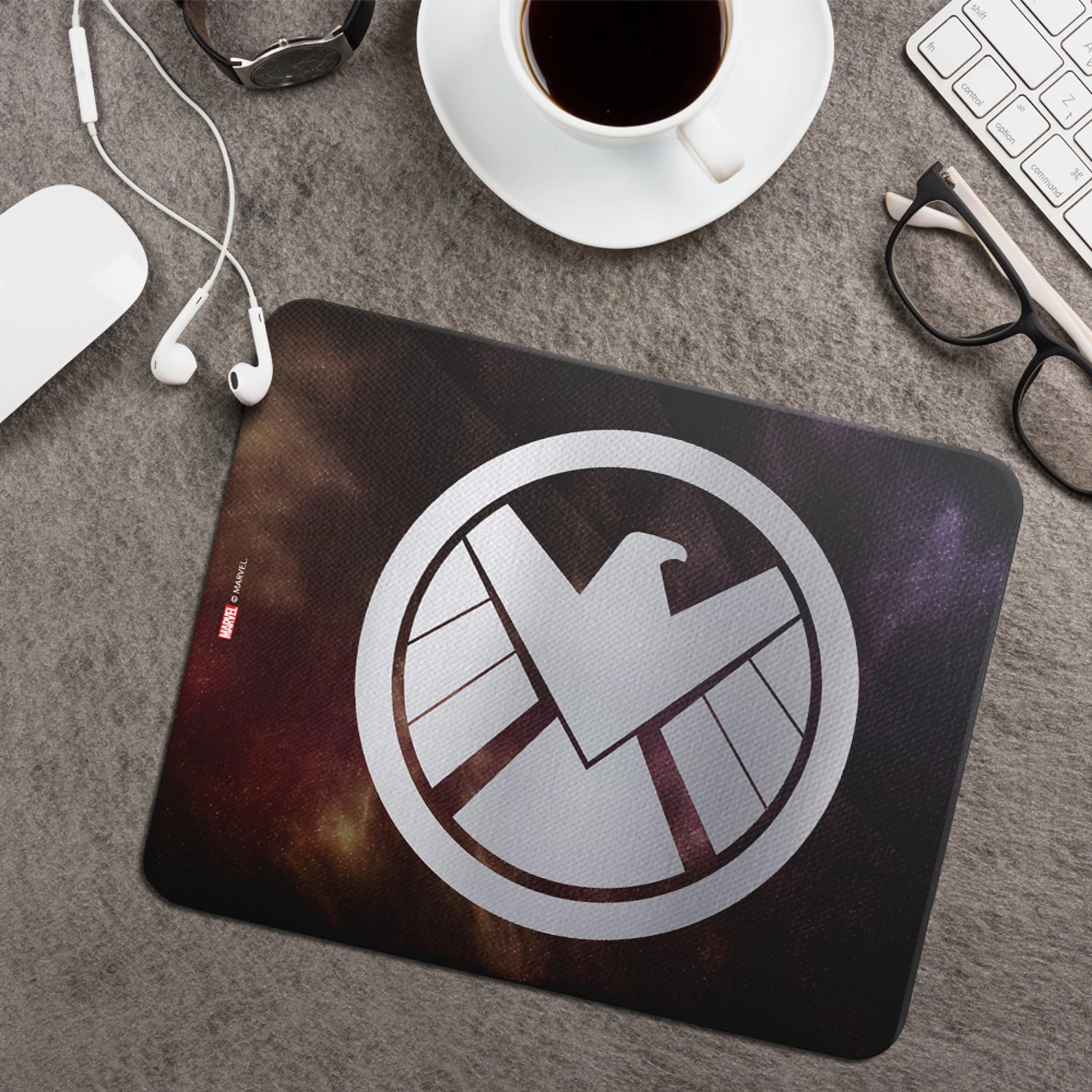 SHIELD Logo Fabric backed with neoprene Mouse Pad - 22x18 cm