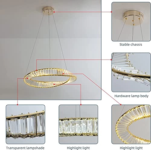 Modern Crystal Chandelier - Cool White Daylight Warm White Dimmable