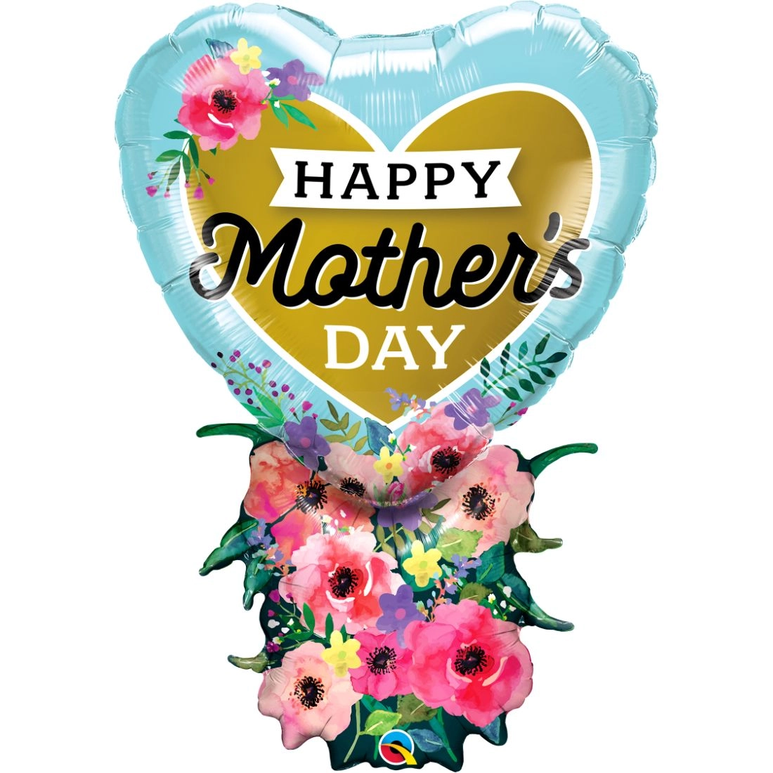 Qualatex Mother's Day Heart Bouquet Foil Balloon - 38-Inch Size