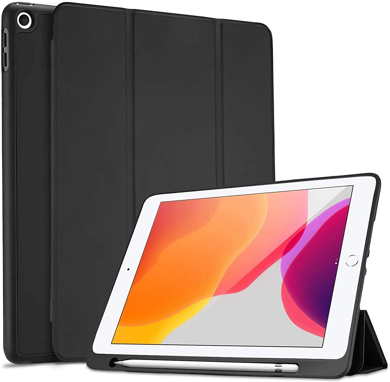 Akzun Trading Pencil Holder Case with Hand Strap and Card Slots for iPad Air 1/2, iPad 9.7-inch (2017/2018)