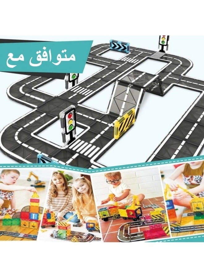 Magnetic Building Blocks Road Set - 50 pcs