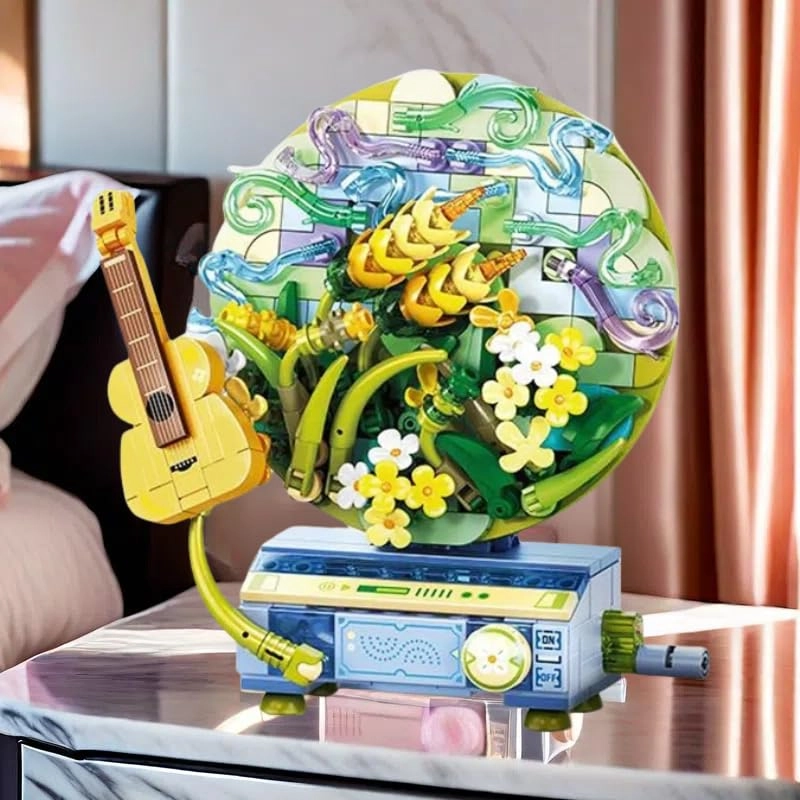 Flower Music Brick Building Se - Green Architecture Music Box