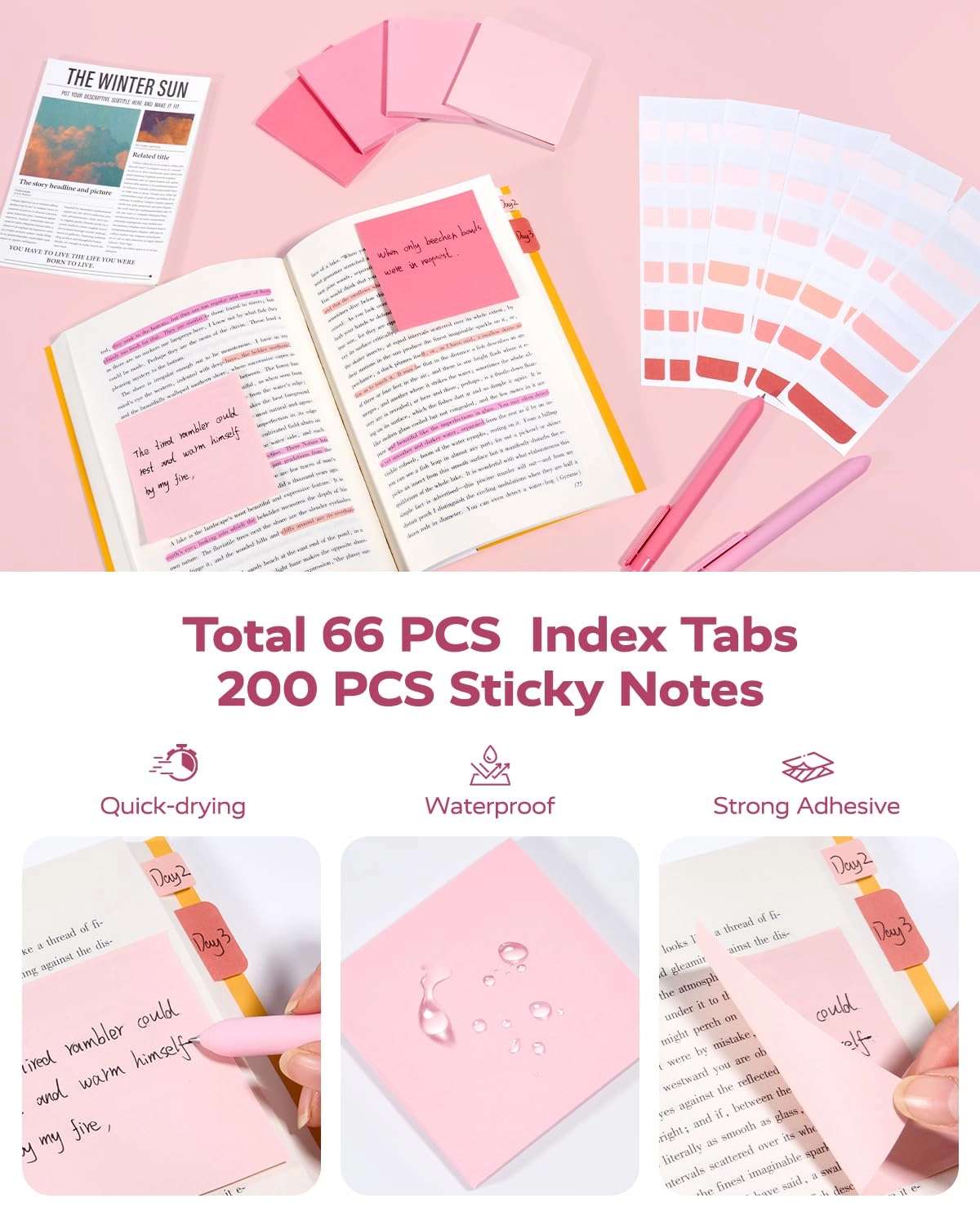 Gel Pens + Correction Tape + Pastel Highlighters + Mechanical Pencils + Sticky Notes + Index Post + Case - 25.0 Count 0.7mm, 0.9mm, 1mm